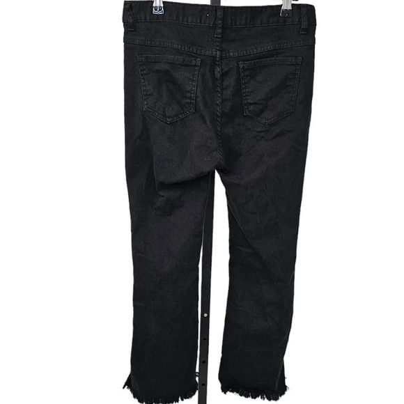 Oak + Fort Womens Fringe Black Jeans - Picture 7 of 9